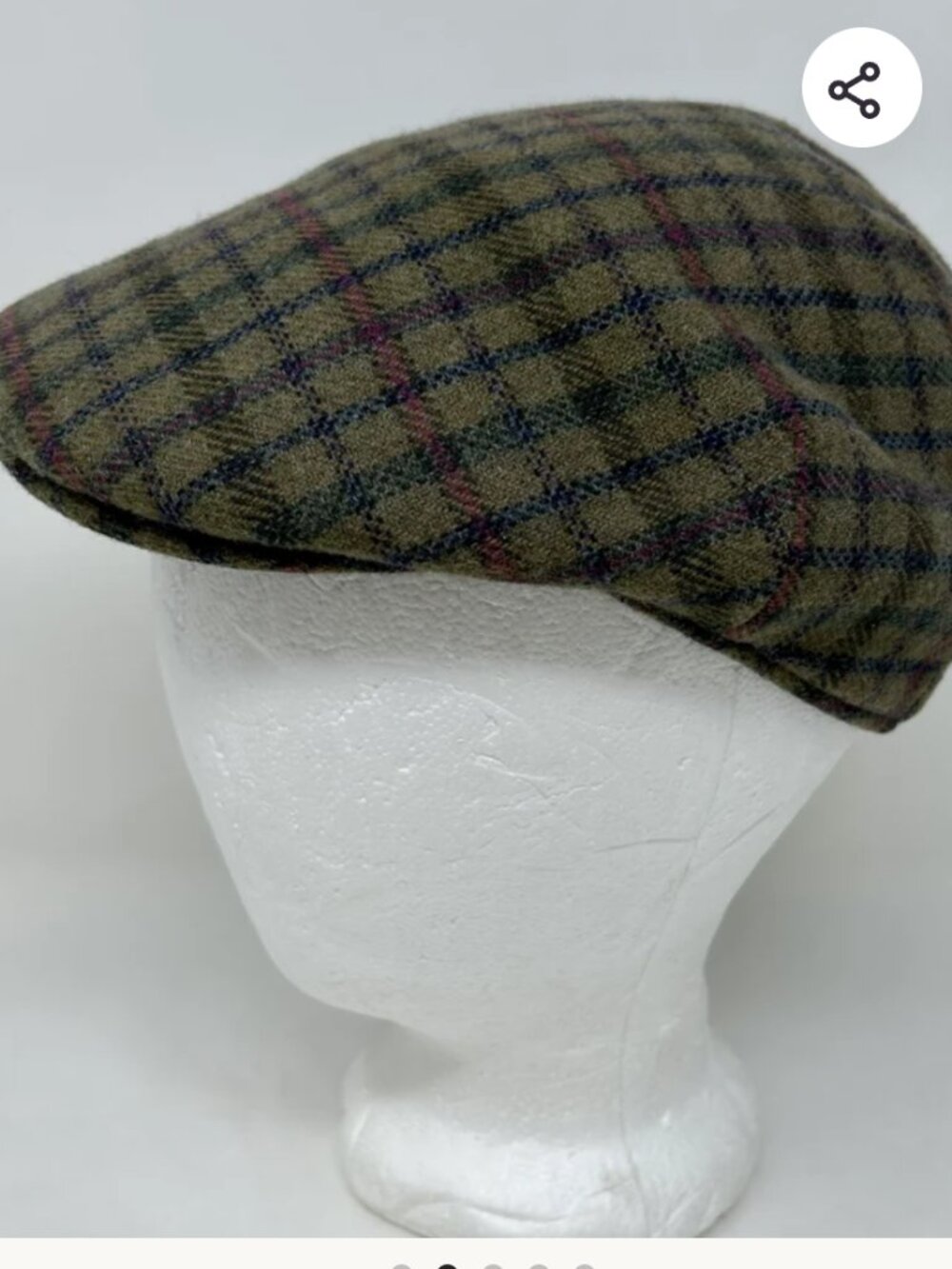 Goorin Bros Italy Glen Plaid Wool Newsboy Cap Alfonso D'Este Size 55  US 6 7/8 - Picture 13 of 14